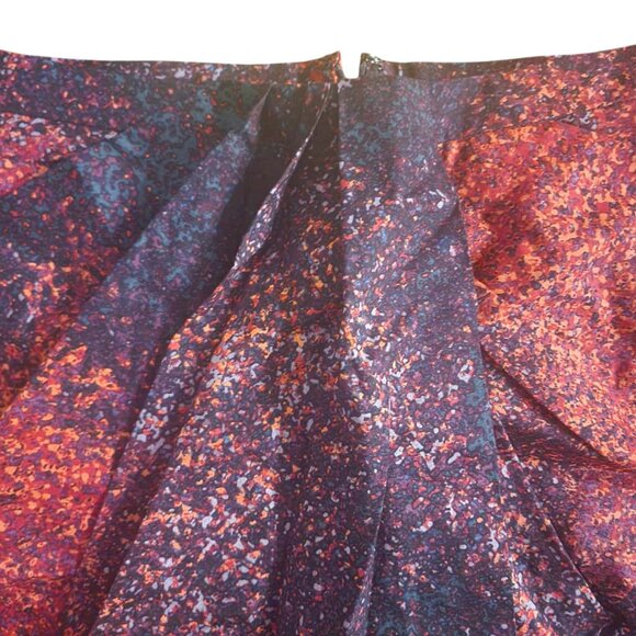 Halston Heritage Women's Silk Draped Faux Wrap Mini Galaxy Skirt Size 2 - Picture 6 of 11